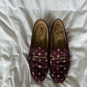 Sam Edelman Burgundy Loafers with Gold Accents